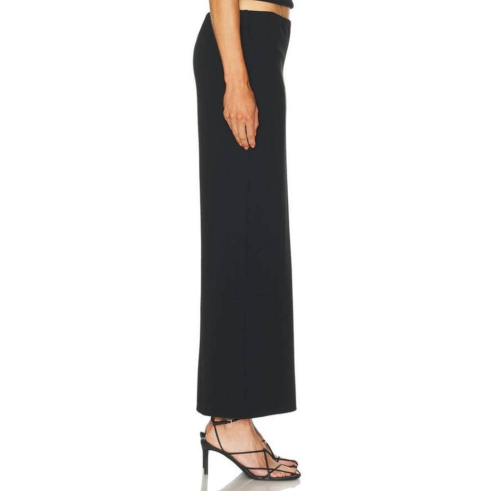Khaite Lilith Crepe Side Slit Midi Skirt in Black 0 - Picture 3 of 4